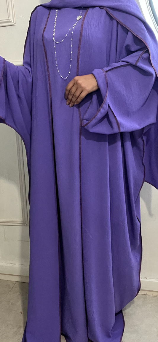 ABAYA QATAR 3 pieces violet