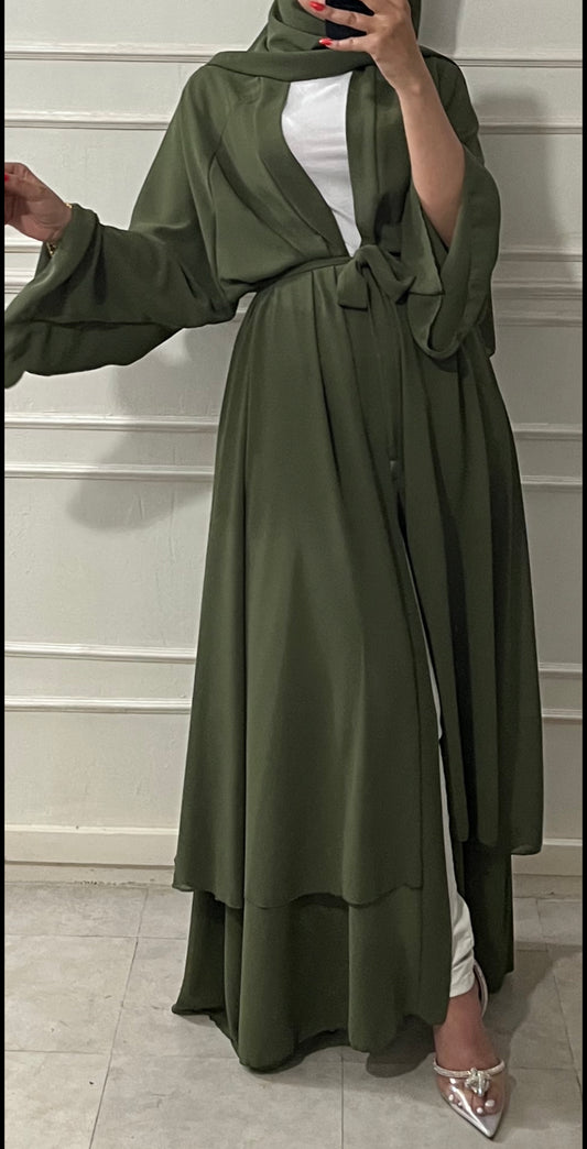 ABAYA DUBAI + KHAKI HIJAB