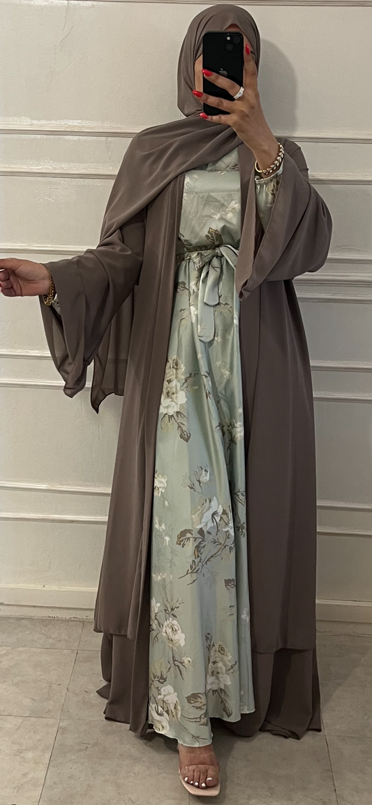 ABAYA DUBAI et HIJAB TAUPE