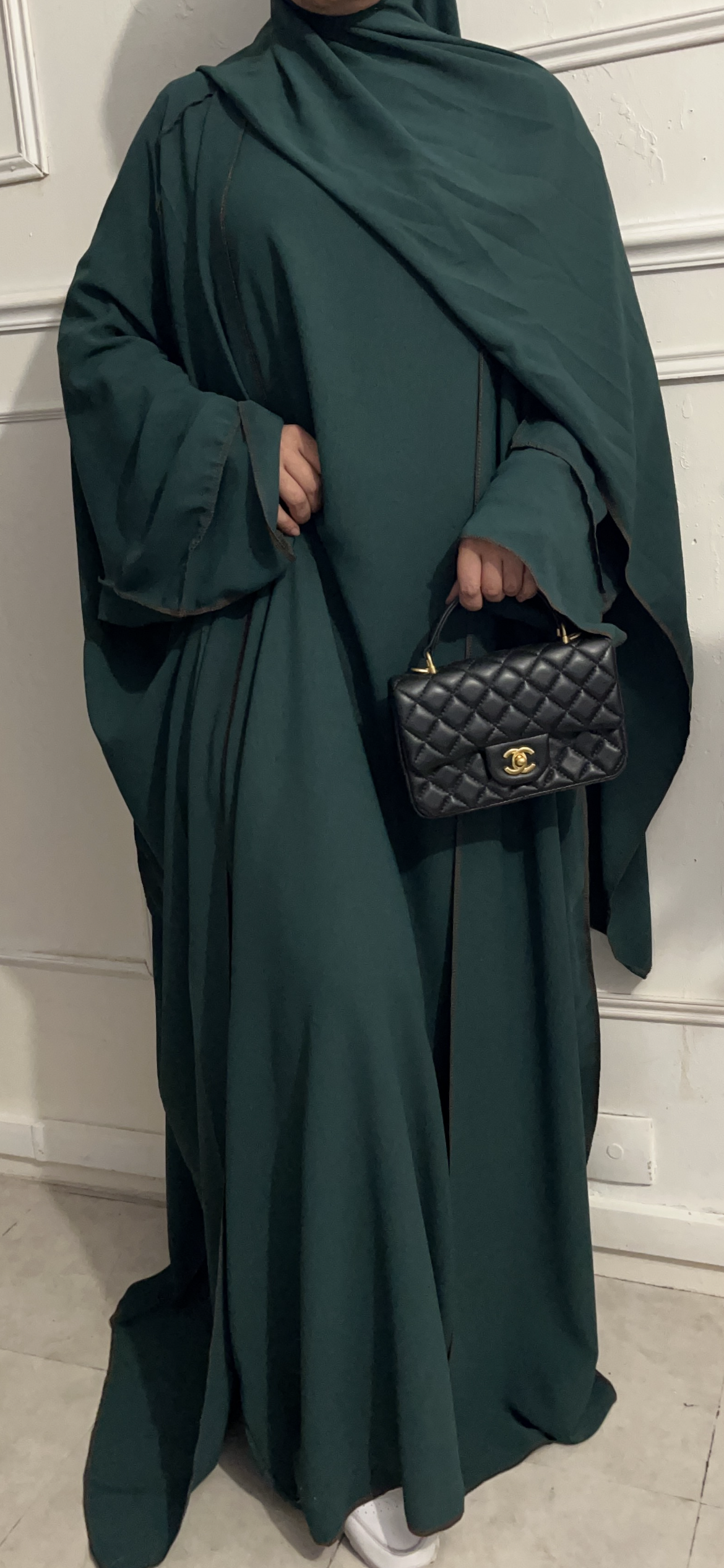 ABAYA QATAR 3 pieces VERT