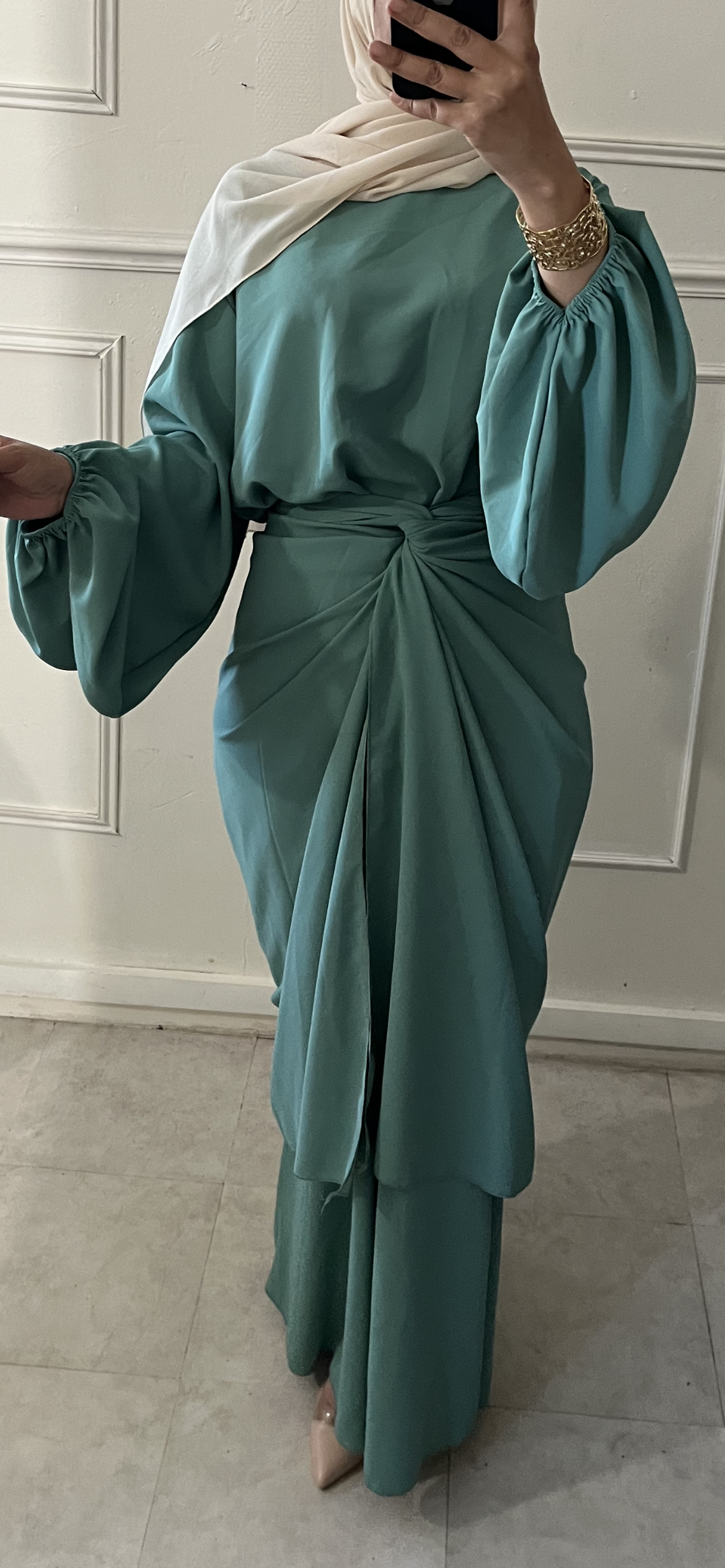 WATER GREEN DROOP ABAYA