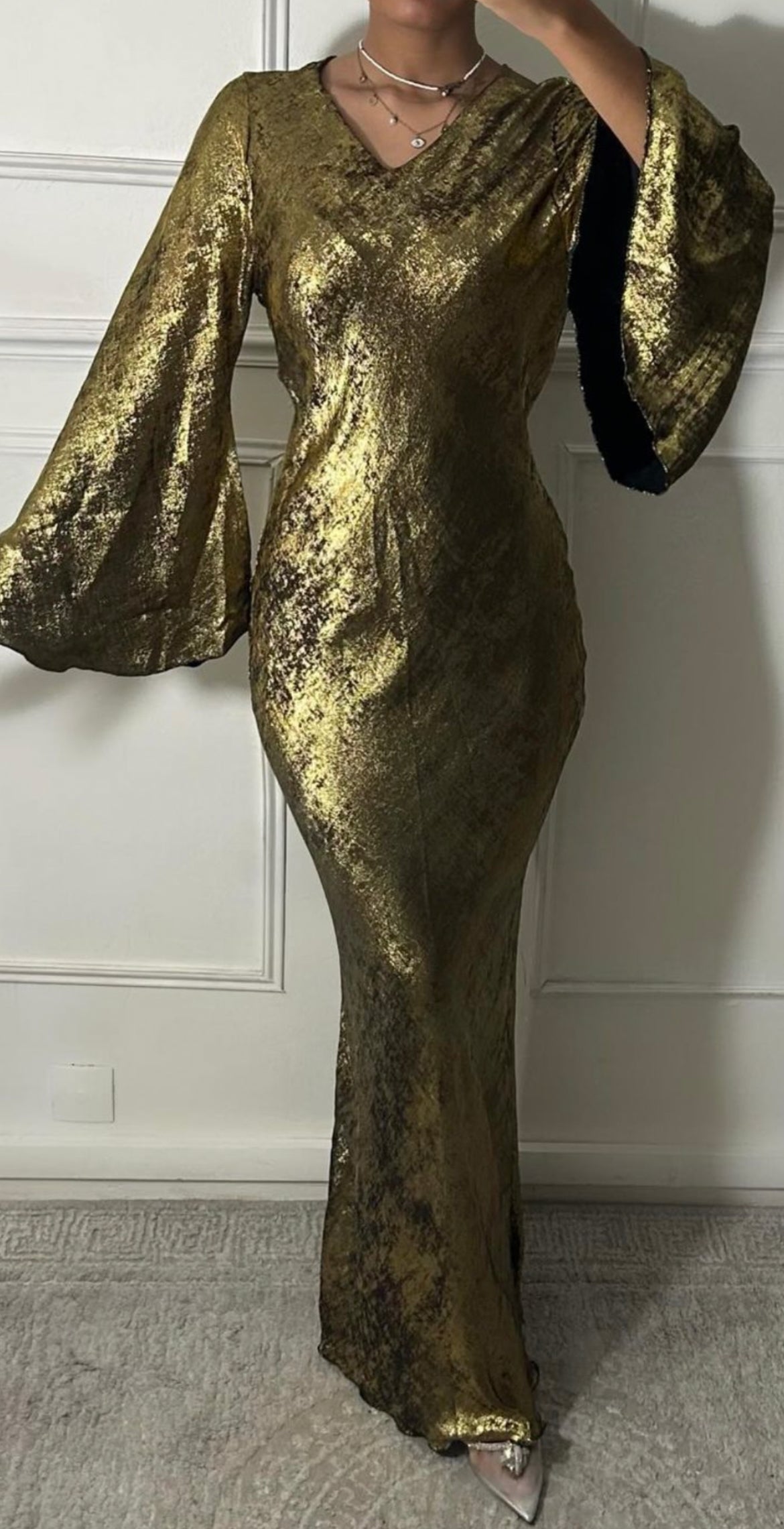 GOLD GLAM EVENING DRESS