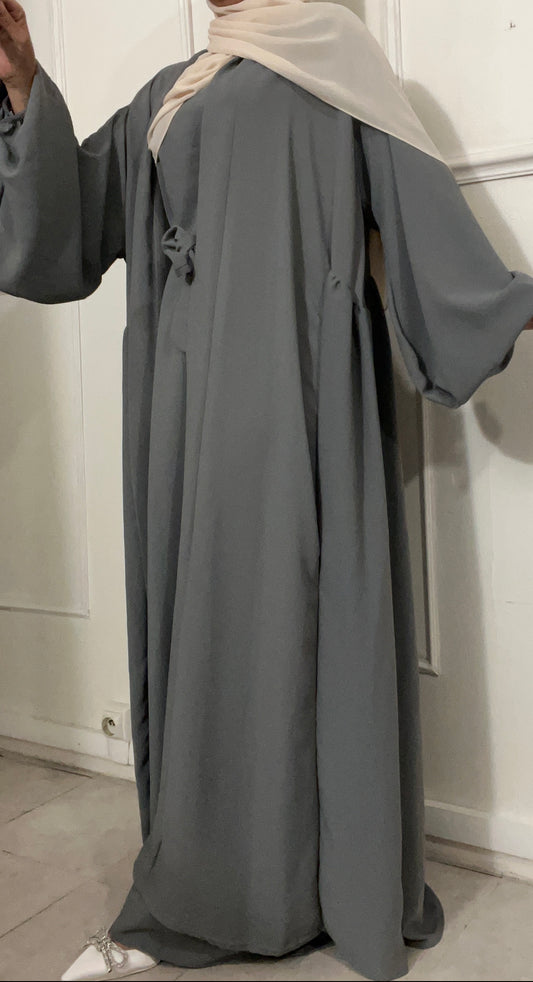 ABAYA SOYRY 3 pieces  GRIS SOURIS