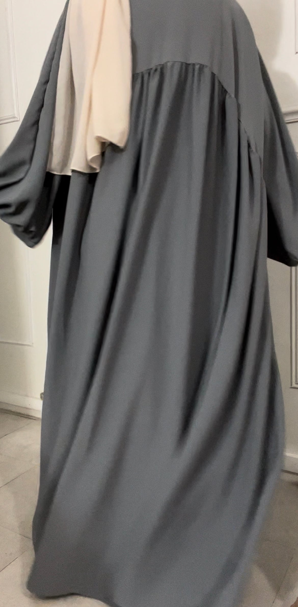 ABAYA SOYRY 3 pieces  GRIS SOURIS