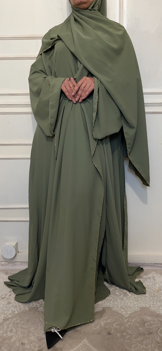 ABAYA NOOR 3 pieces KHAKI