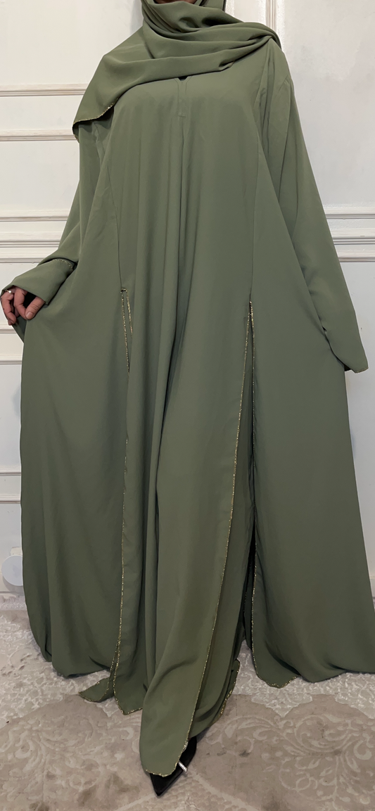 ABAYA NOOR 3 pieces KHAKI