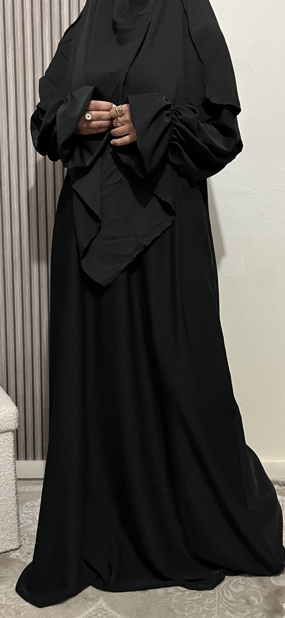 ABAYA TULIPE NOIR