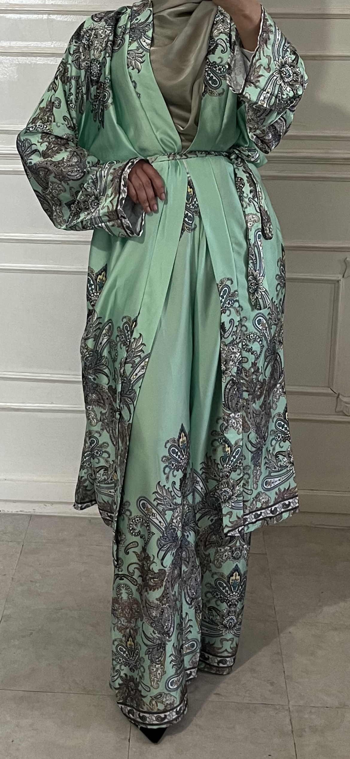 GREEN KIMONO SET