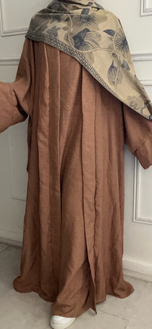 ABAYA YRAN BEIGE FONCE