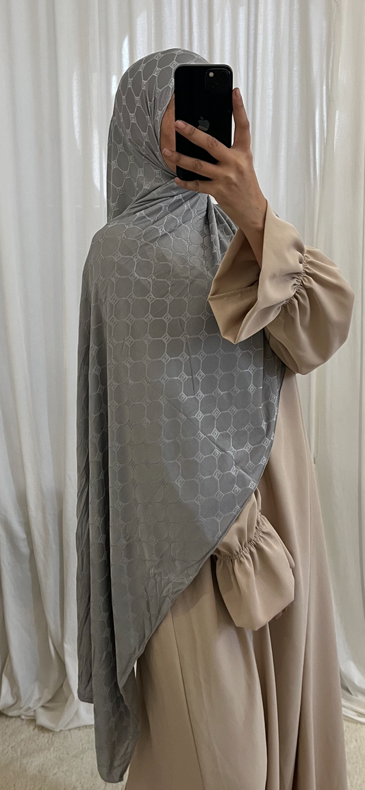 GREY MONOGRAM HIJAB