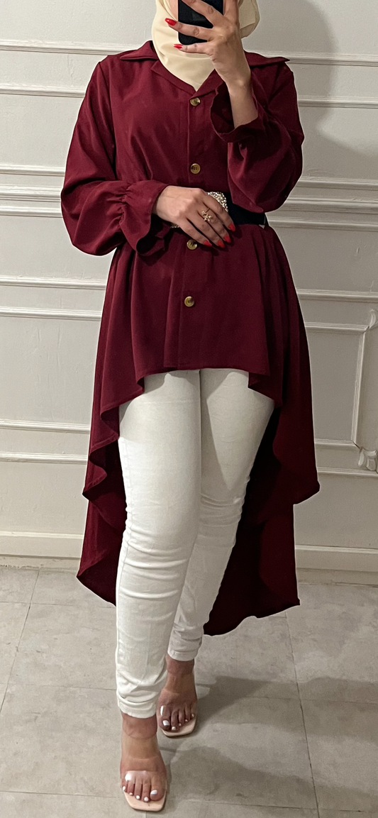 BURGUNDY CAFTAN TUNIC