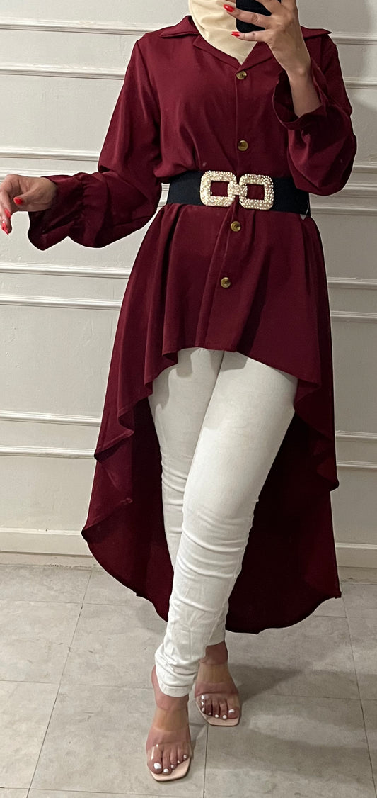 BURGUNDY CAFTAN TUNIC