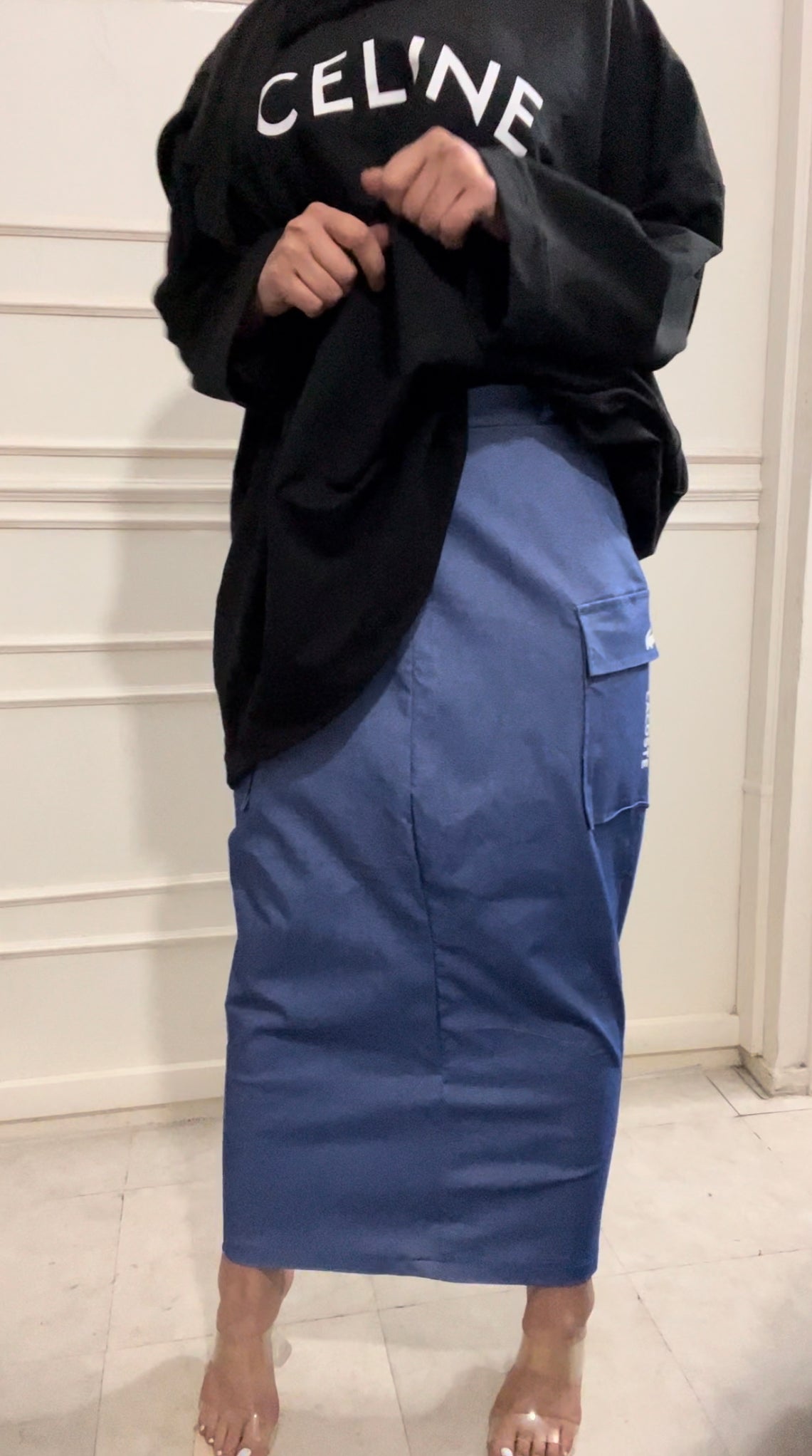 BLUE CARGO SKIRT