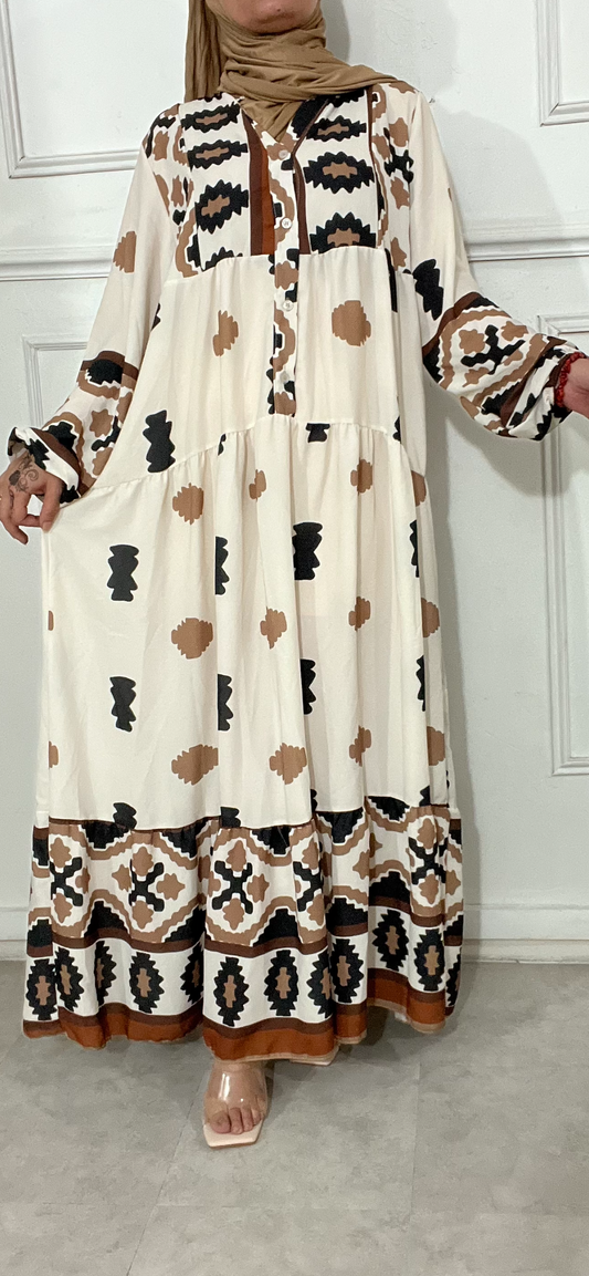 robe bohemienne beige