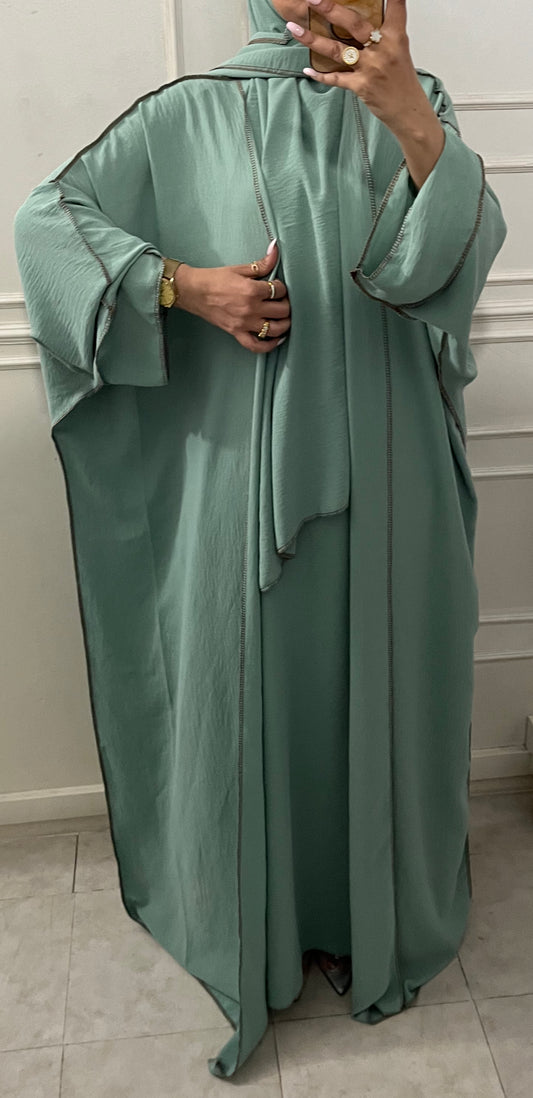 ABAYA QATAR 3 pieces green