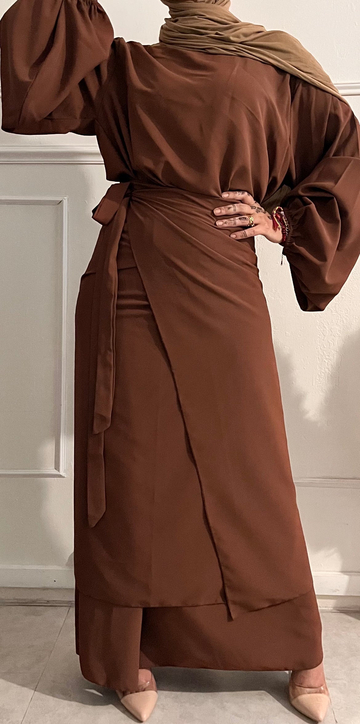 ABAYA DROOP CHOCO