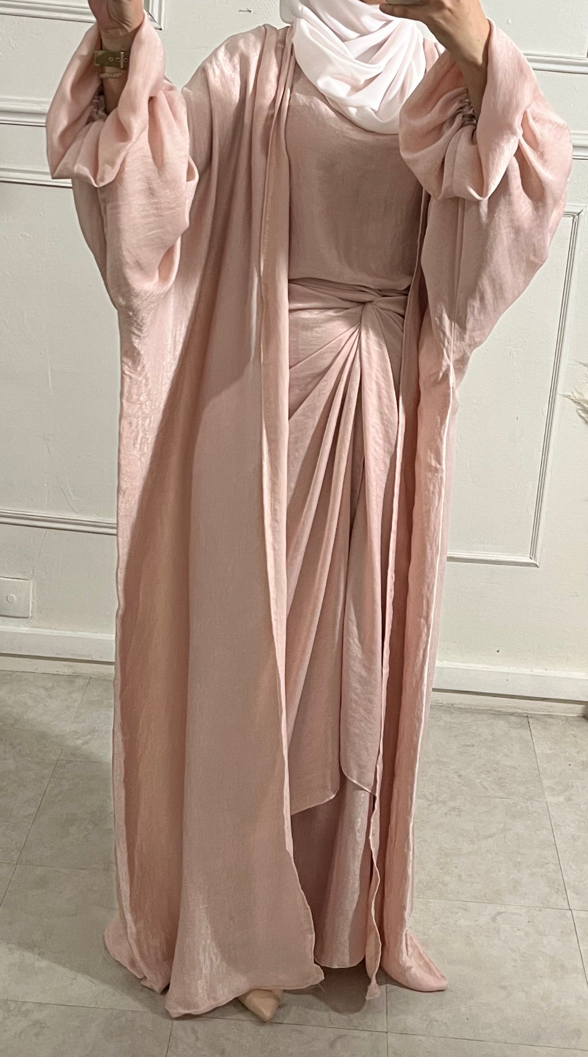 ABAYA JIWAD 3 pieces PINK