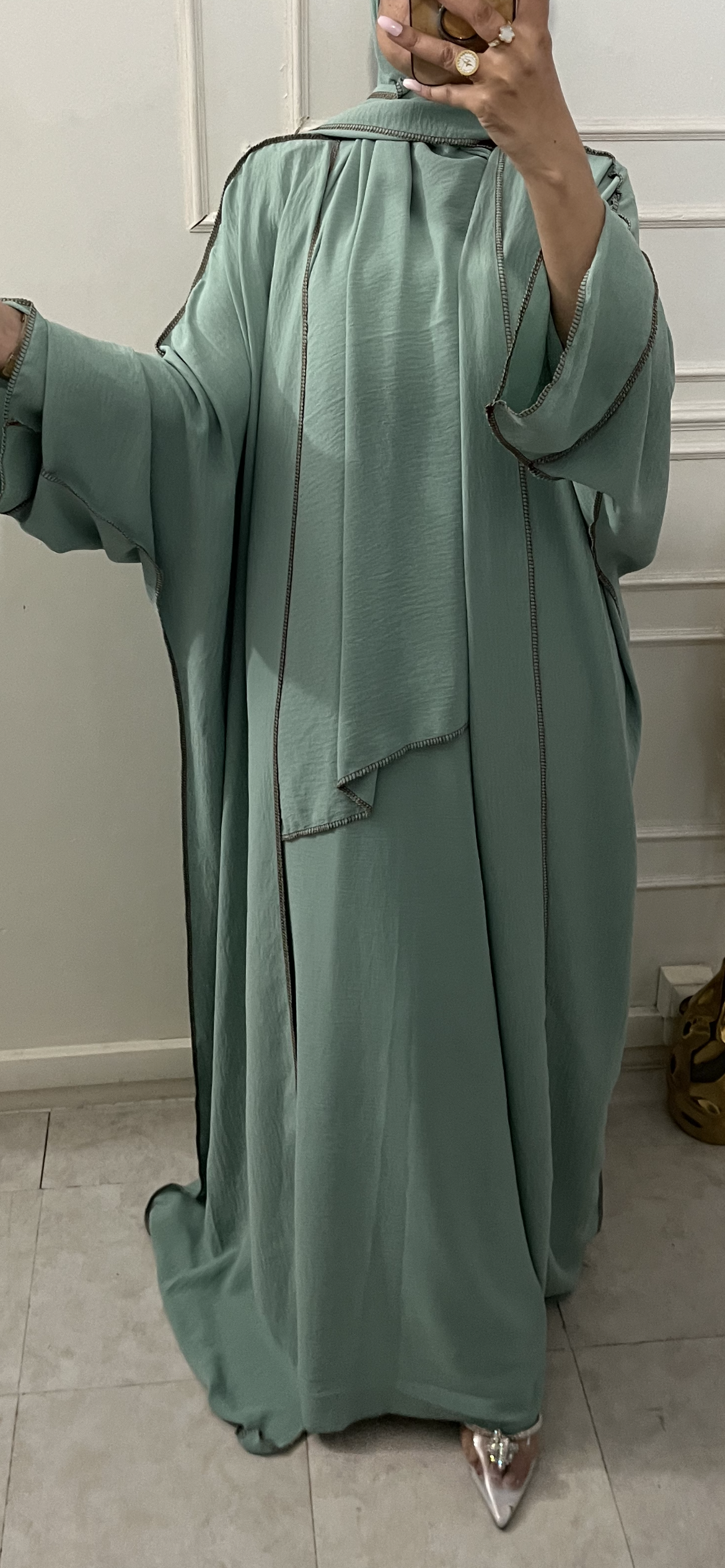 ABAYA QATAR 3 pieces green