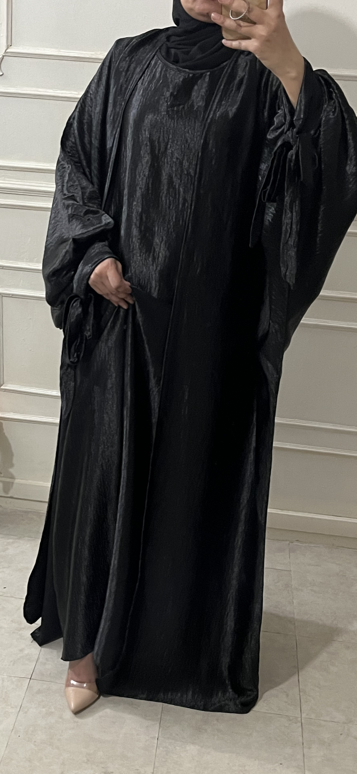 ABAYA 3 pieces BLACK CRYSTAL