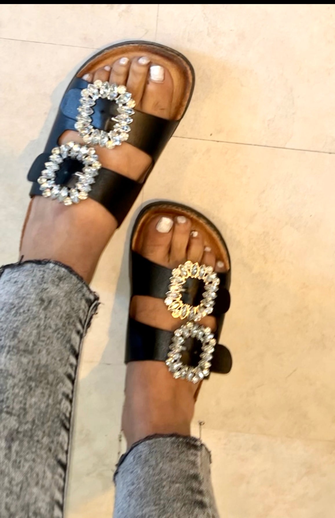 rhinestone mules