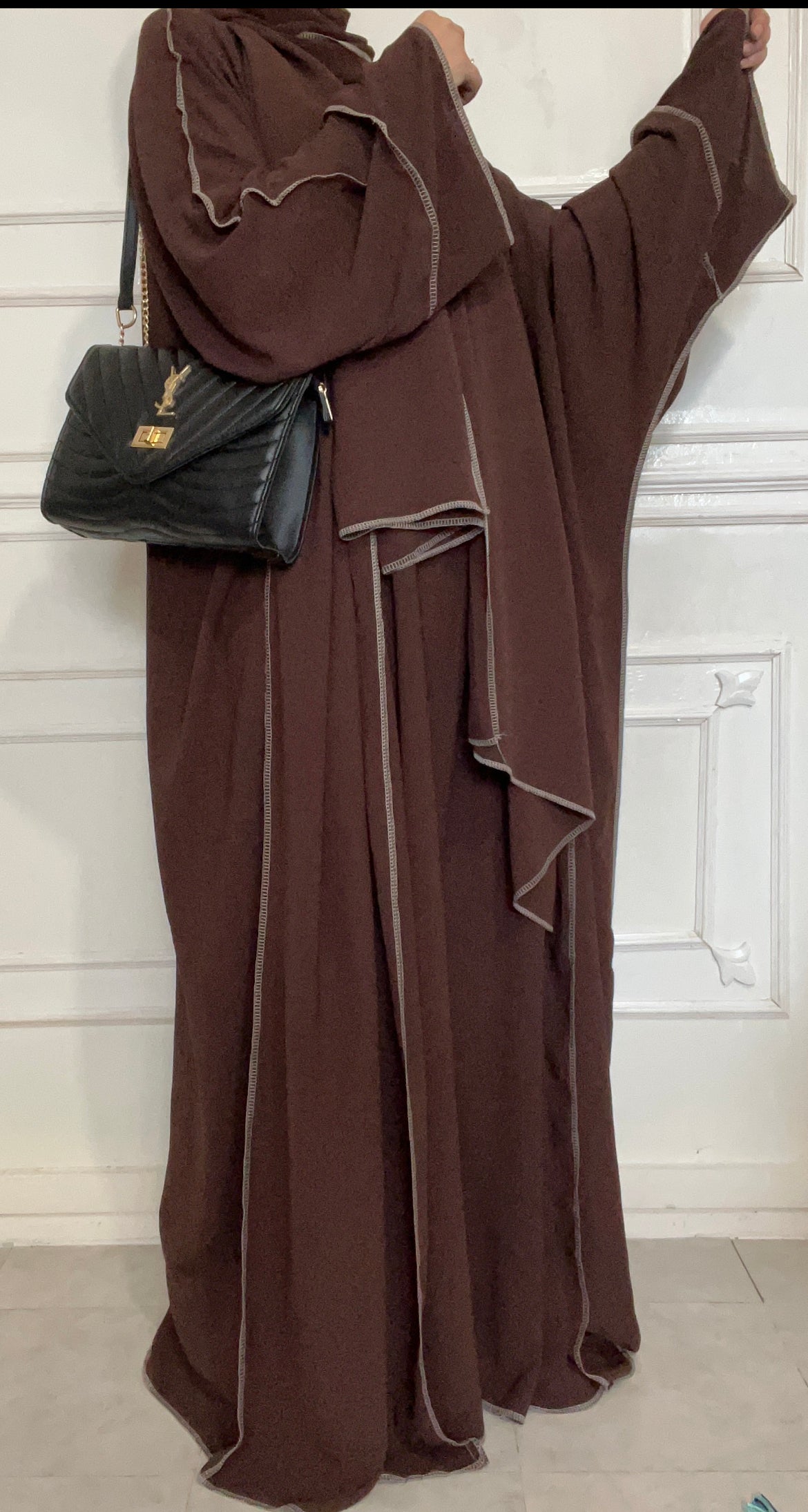 ABAYA QATAR 3 pieces CHOCOLAT