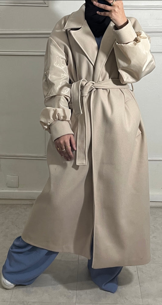 BEIGE BOMBERS COAT