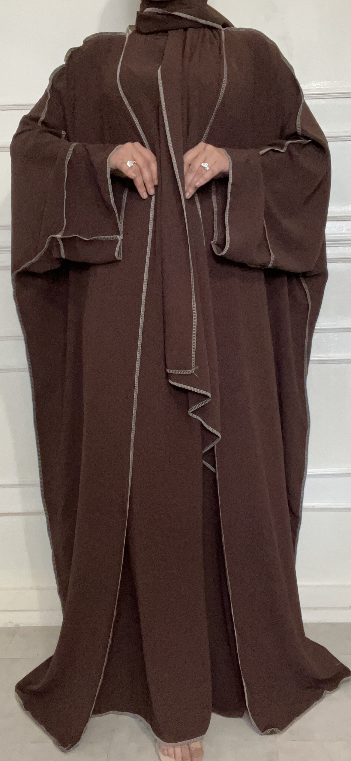 ABAYA QATAR 3 pieces CHOCOLAT