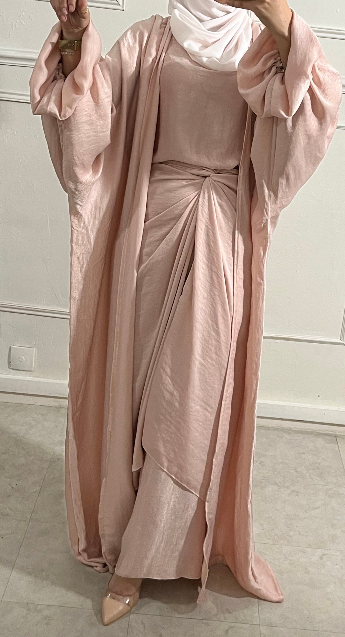 ABAYA JIWAD 3 pieces PINK