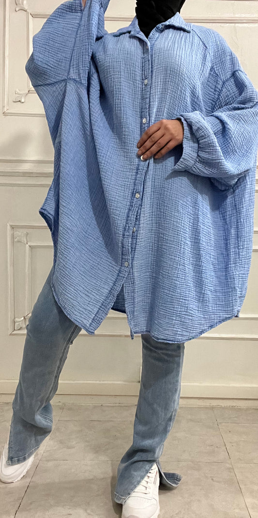 CHEMISE OVERSIZE GAZ DE COTON