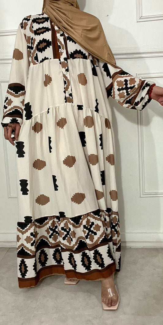 robe bohemienne beige