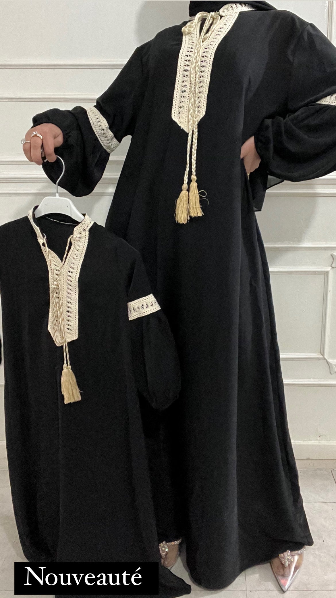 ABAYA MERE FILLE BERBÈRE BLACK