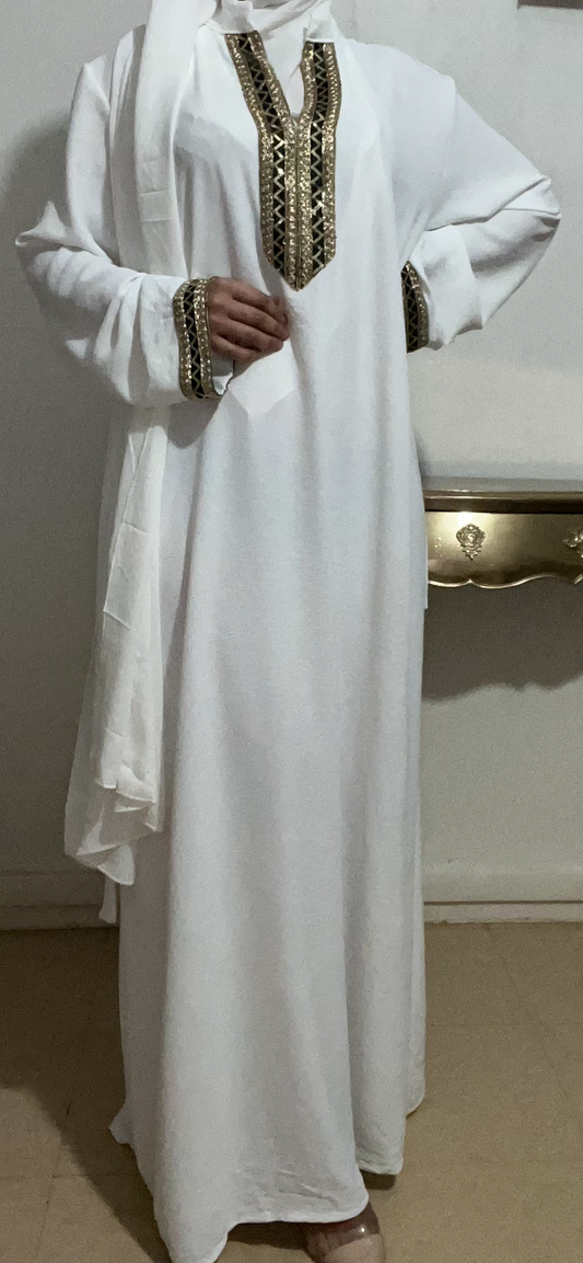 abaya orient blanche