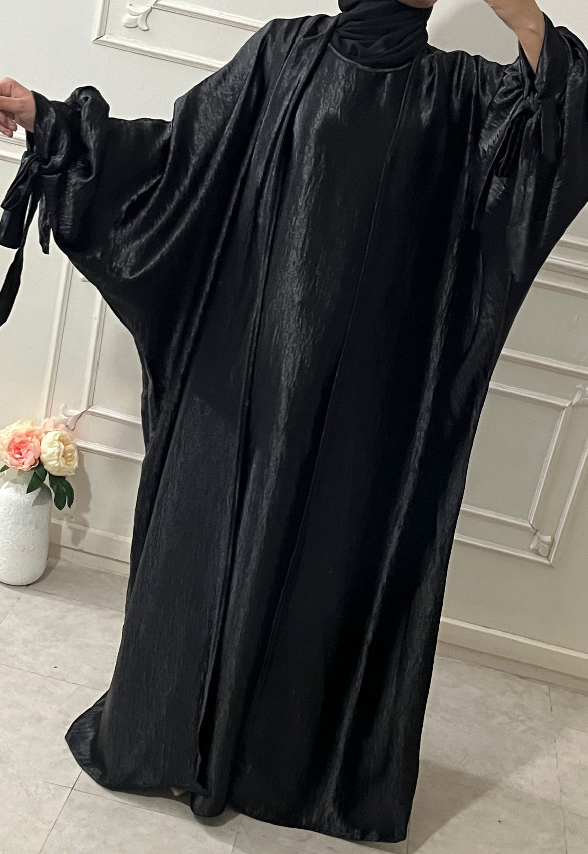 ABAYA 3 pieces BLACK CRYSTAL