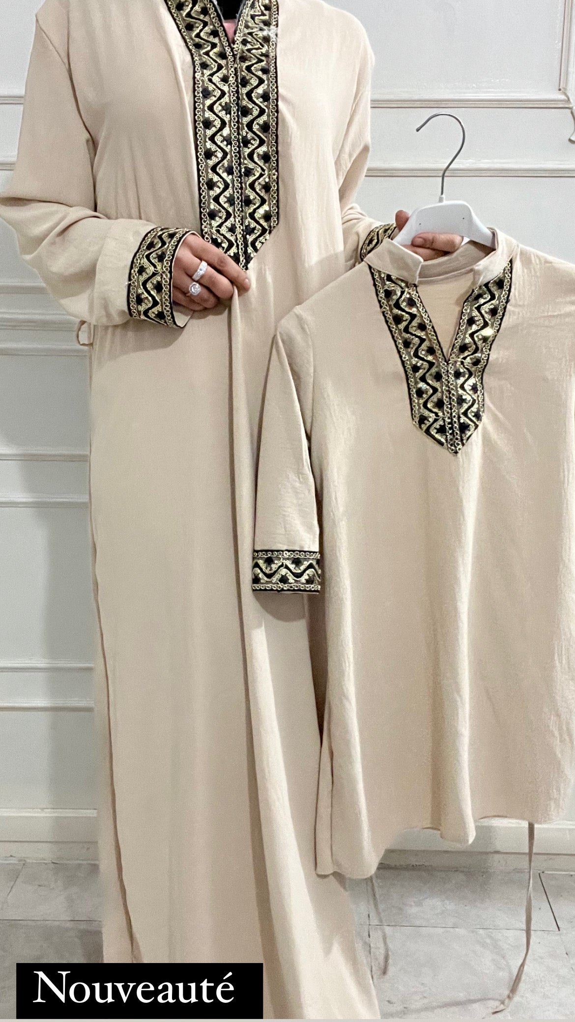 ABAYA ORIENT MÈRE FILLE BEIGE