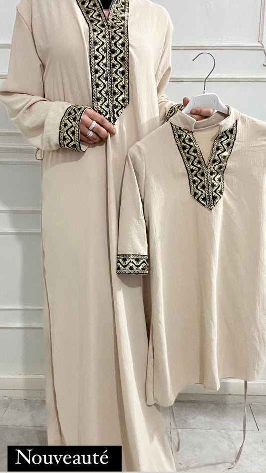 ABAYA ORIENT MOTHER DAUGHTER BEIGE