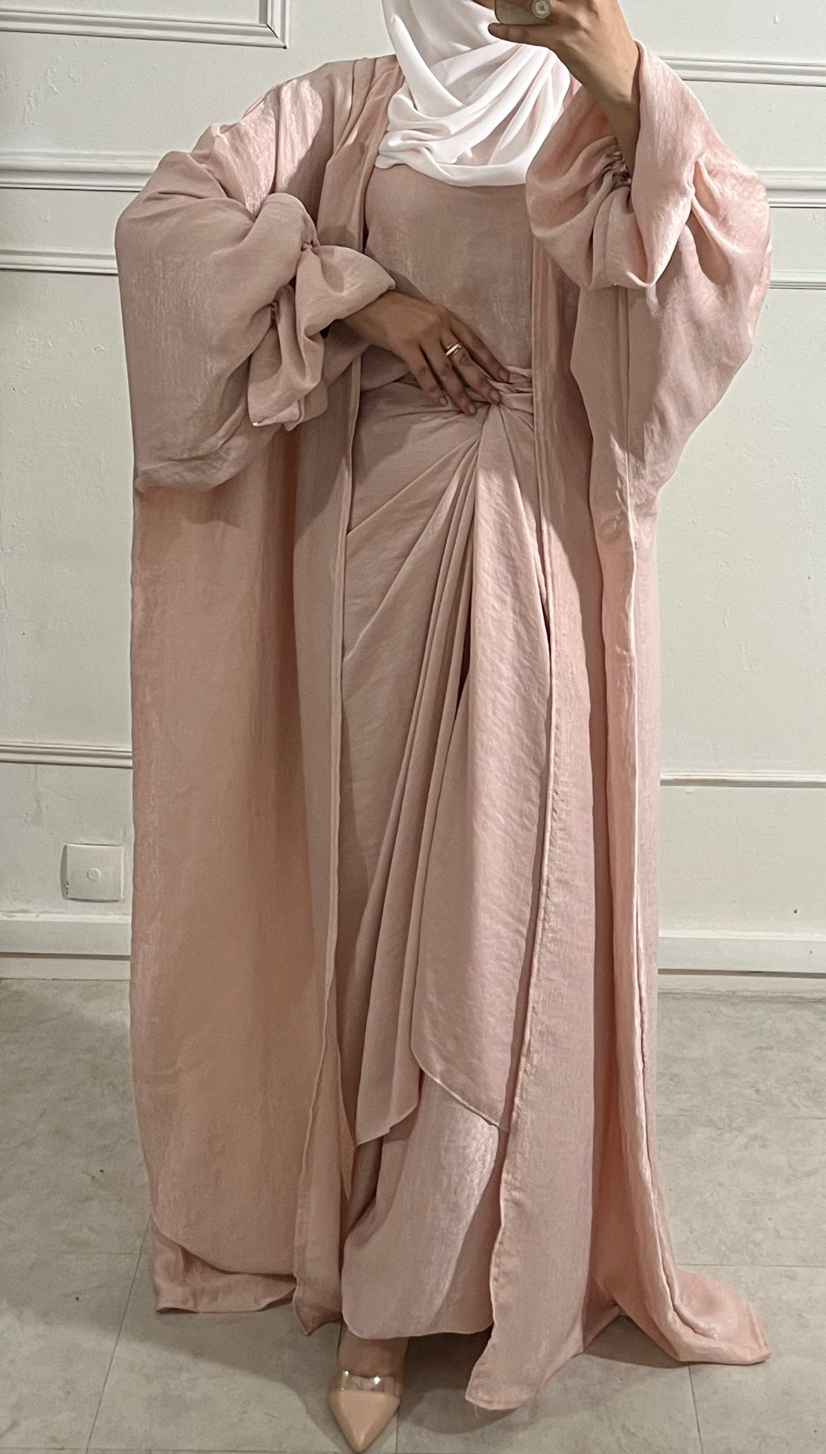 ABAYA JIWAD 3 pieces PINK