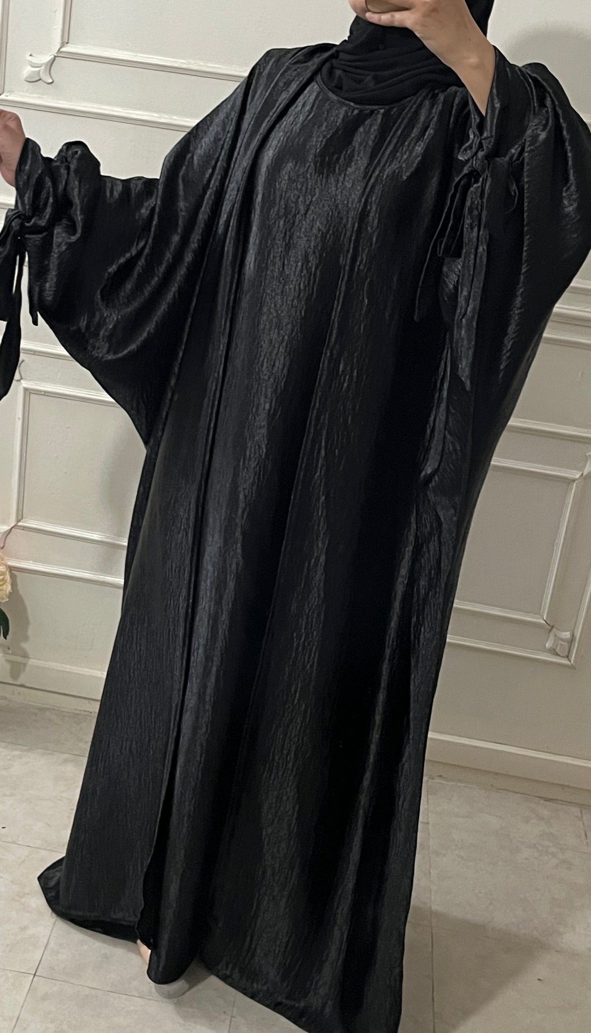 ABAYA 3 pieces BLACK CRYSTAL