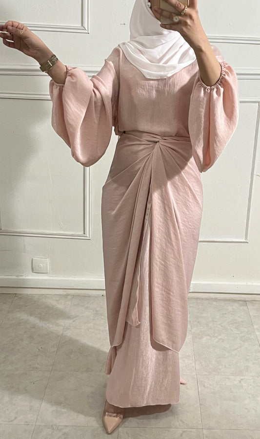 ABAYA JIWAD 3 pieces PINK