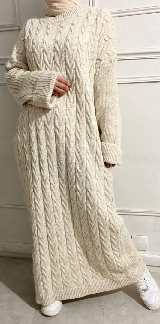 WAYNE BEIGE SWEATER DRESS